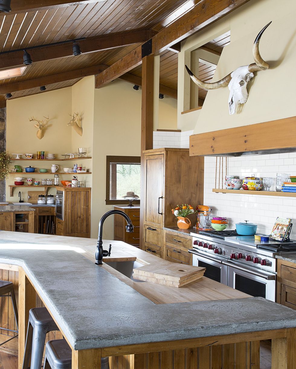 kitchen island idea from ree drummond's the lodge