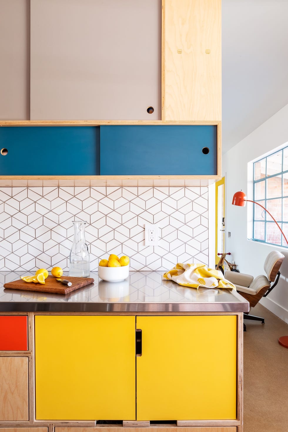 bright kitchen featuring primary colors