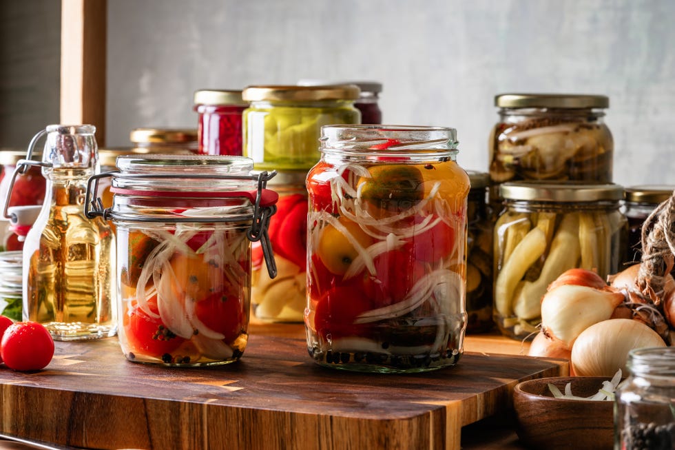 kitchen pantry making pickled tomatoes