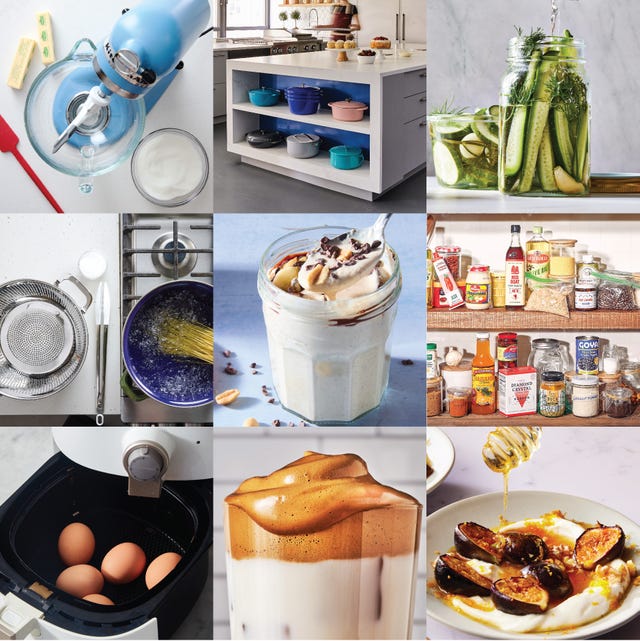 various food and kitchen shoots in a grid