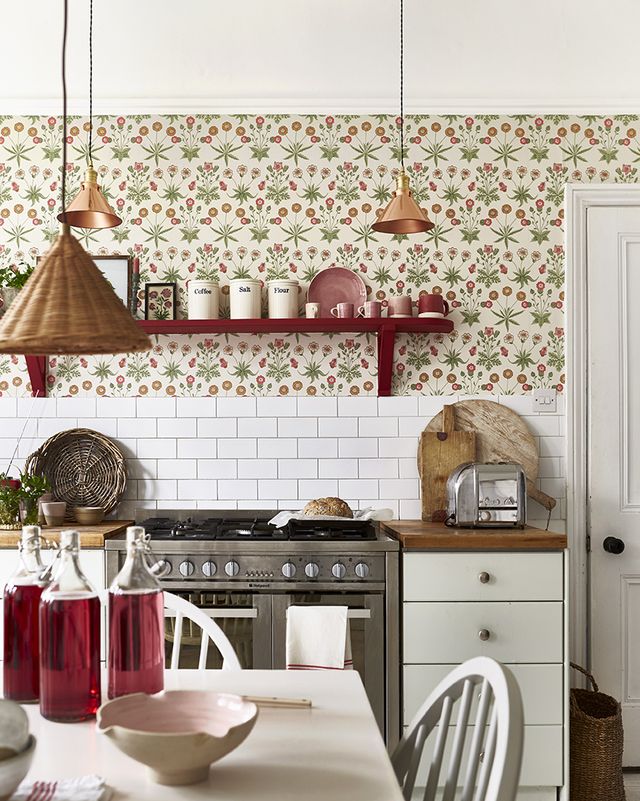 wallpaper ideas country kitchen