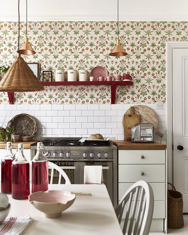wallpaper ideas country kitchen