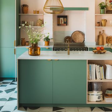 husk kitchens, green kitchen, ictorian cottage fenix verde brac