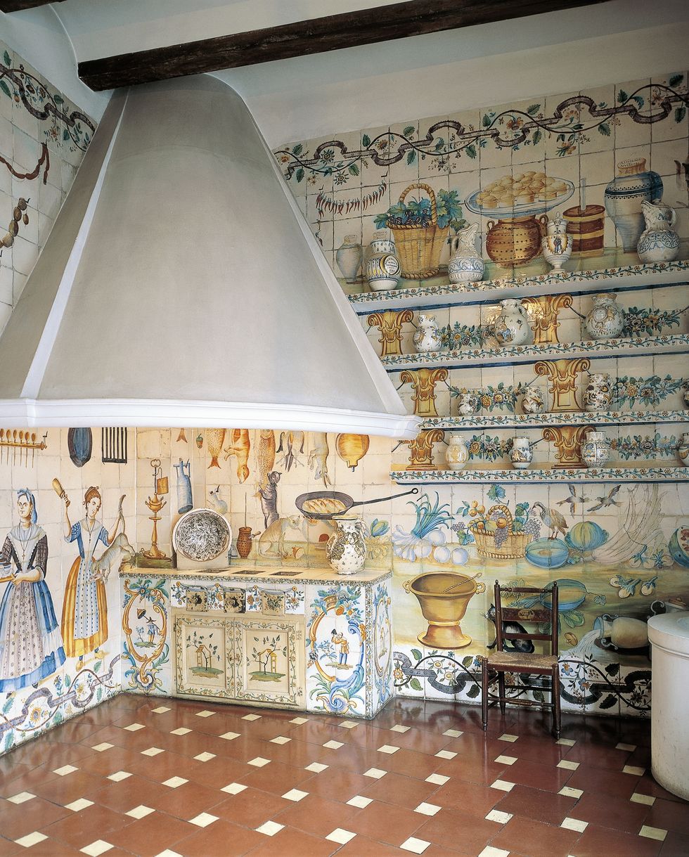 kitchen with scenes of daily life...