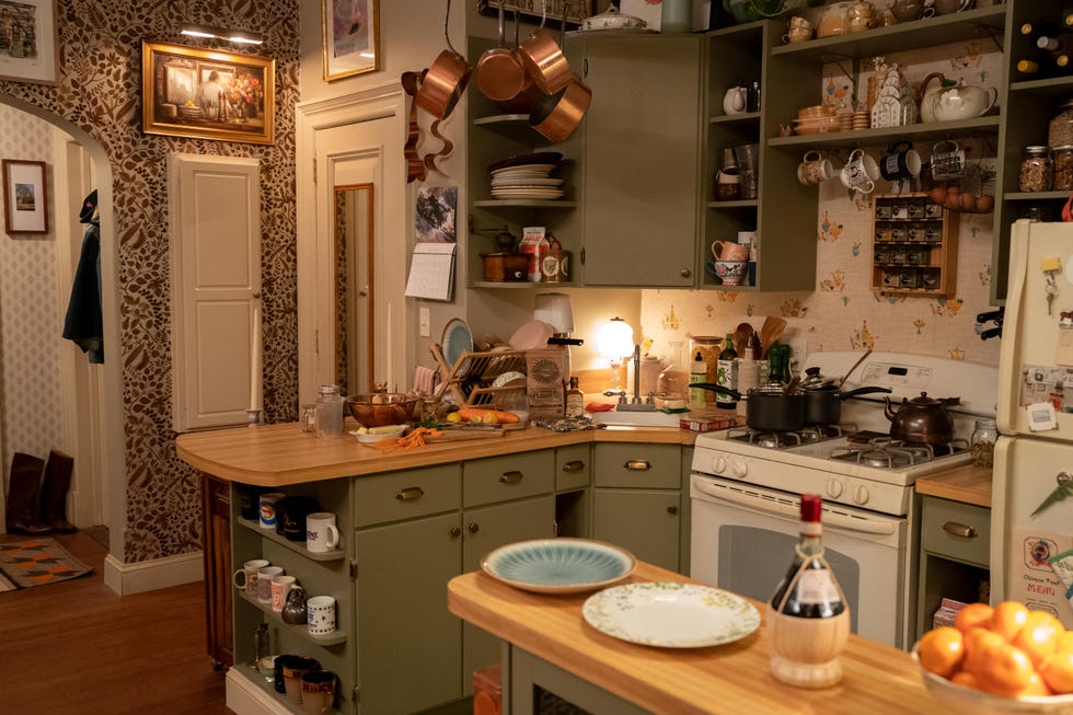 decoración de la cocina del apartamento de meryl streep en la serie ﻿sólo asesinatos en el edificio
