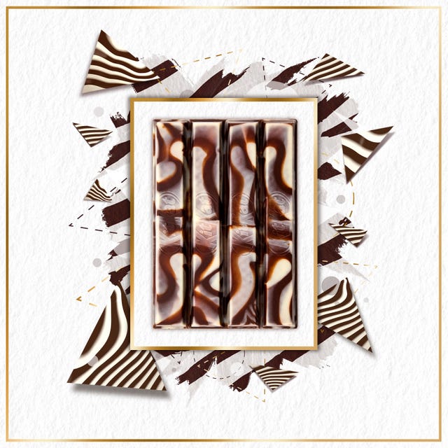 kitkat zebra is a delicious marbled mix of white and dark chocolate