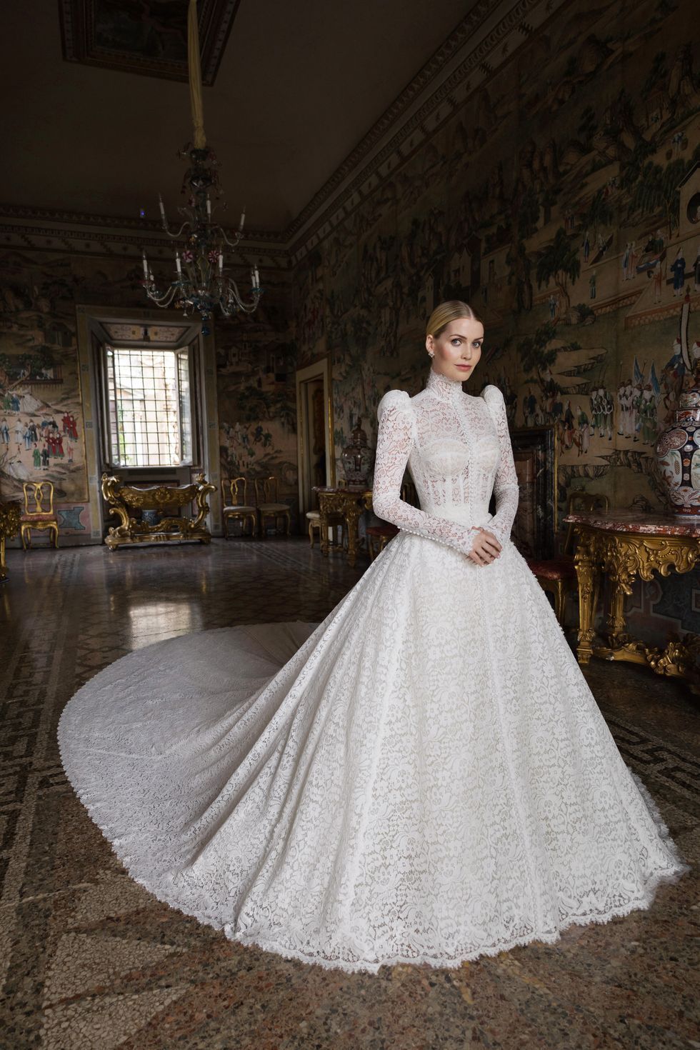 Lily Collins wears beautiful Ralph Lauren wedding dress