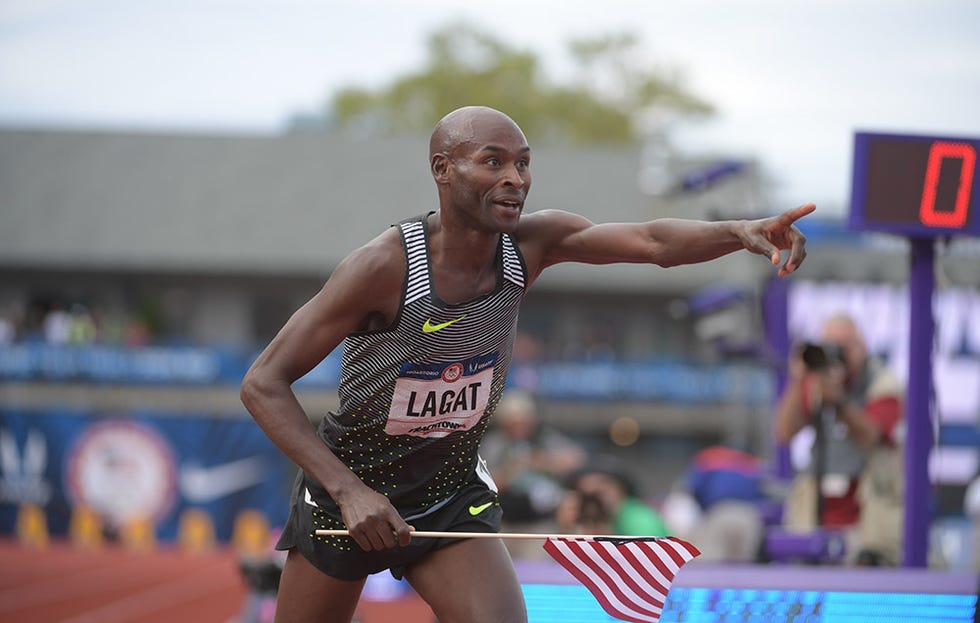 Lagat after winning the 5,000