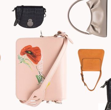 collage of pretty designer bags on sale during cosmo x klarna's hauliday shopping event
