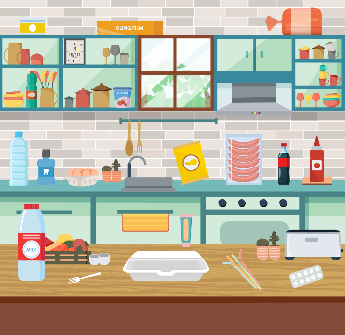 brainteaser can you find 12 recyclable objects in the kitchen