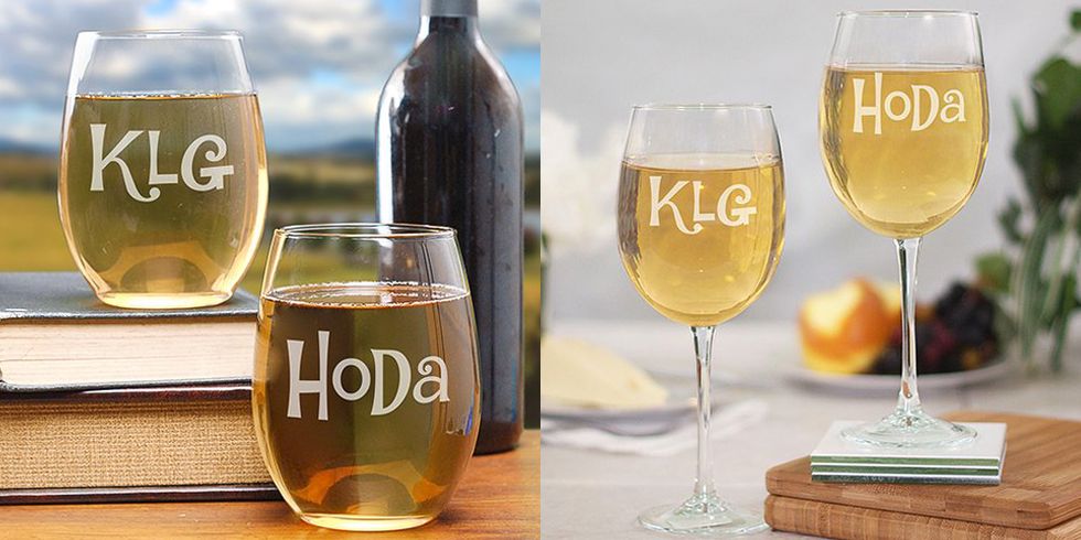 klg and hoda wine glass sets