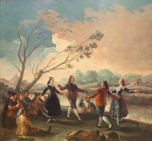 Maratón de Madrid: Baile a orillas del Manzanares (Goya, 1776-1777)