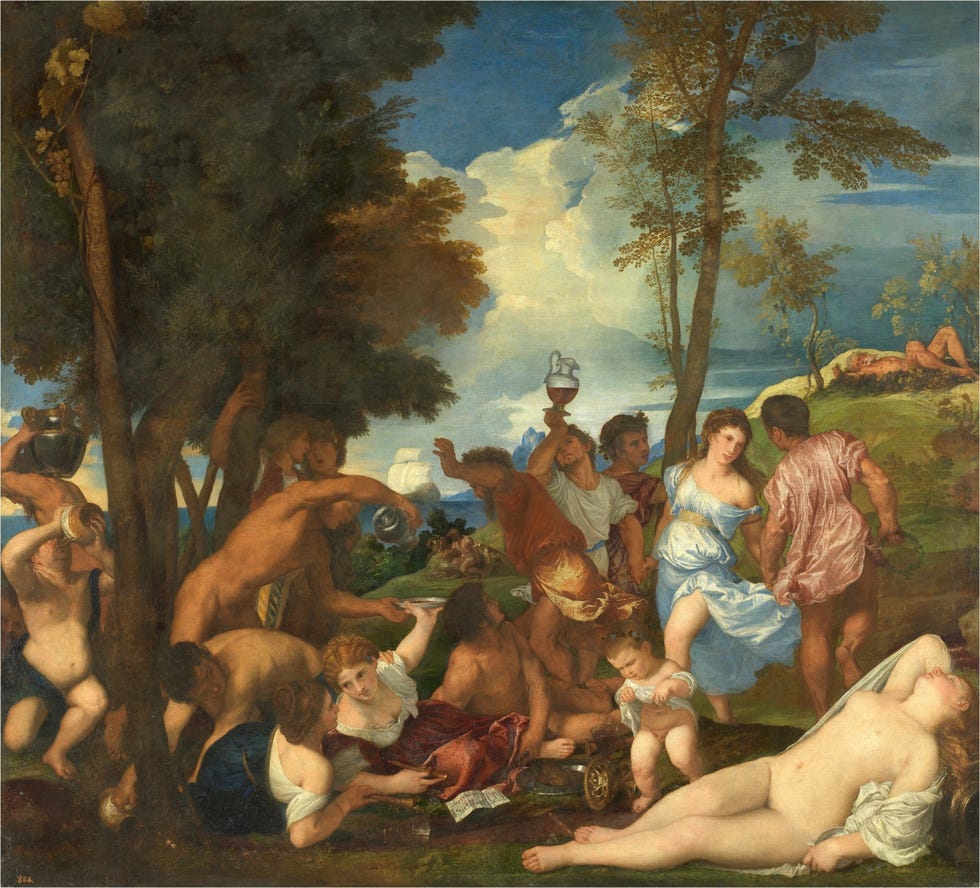 Maratón de Madrid: La bacanal de los andrios (Tiziano, 1523-1526)