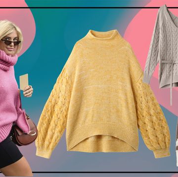 Clothing, Outerwear, Pink, Yellow, Sweater, Fashion, Sleeve, Woolen, Top, Pattern, 