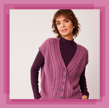 model wearing knitted vest