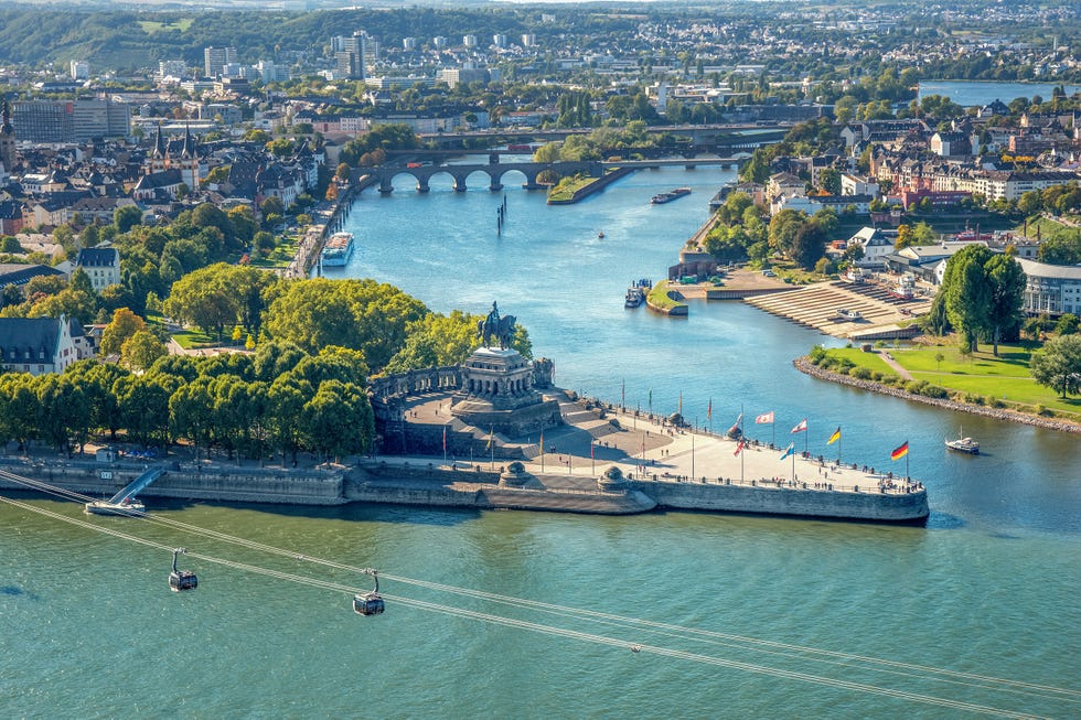 High Angle View Of River Passing Through City
