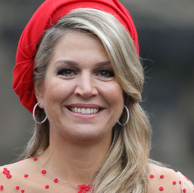 trier, germany   october 11  queen maxima of the netherlands smiles upon her arrival at the porta nigra, a magnificent 2nd century roman city gate, on october 11, 2018 in trier, germany king willem alexander of the netherlands and queen maxima of the netherlands are on a three day visit to germany  photo by andreas rentzgetty images