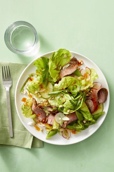 hearty salad recipes - Korean Steak Salad with Sugar Snaps and Radishes hearty salad recipes korean steak salad with sugar snaps and radishes