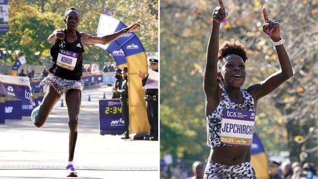 korir y jepchirchir celebran su triunfo en el maratón de nueva york 2021