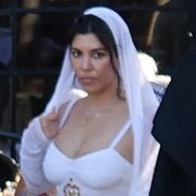 kourtney kardashian during her courthouse wedding to travis barker