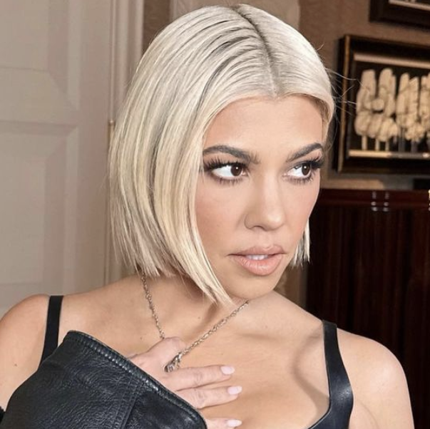 Kourtney Kardashian Debuts New Platinum Blonde Bob