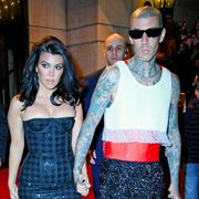kourtney kardashian and travis barker at the met gala after party