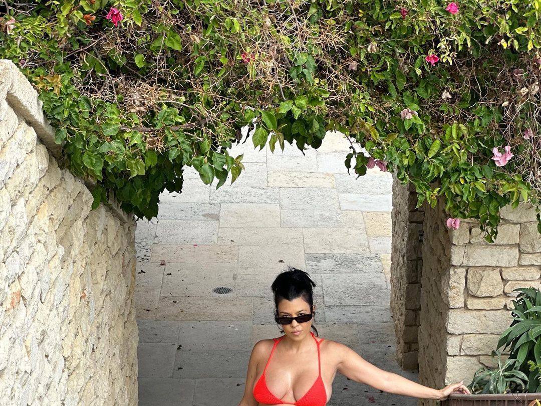 Kourtney Kardashian Showed Off Her Summer Maternity Style in an  Underboob-Baring String Bikini