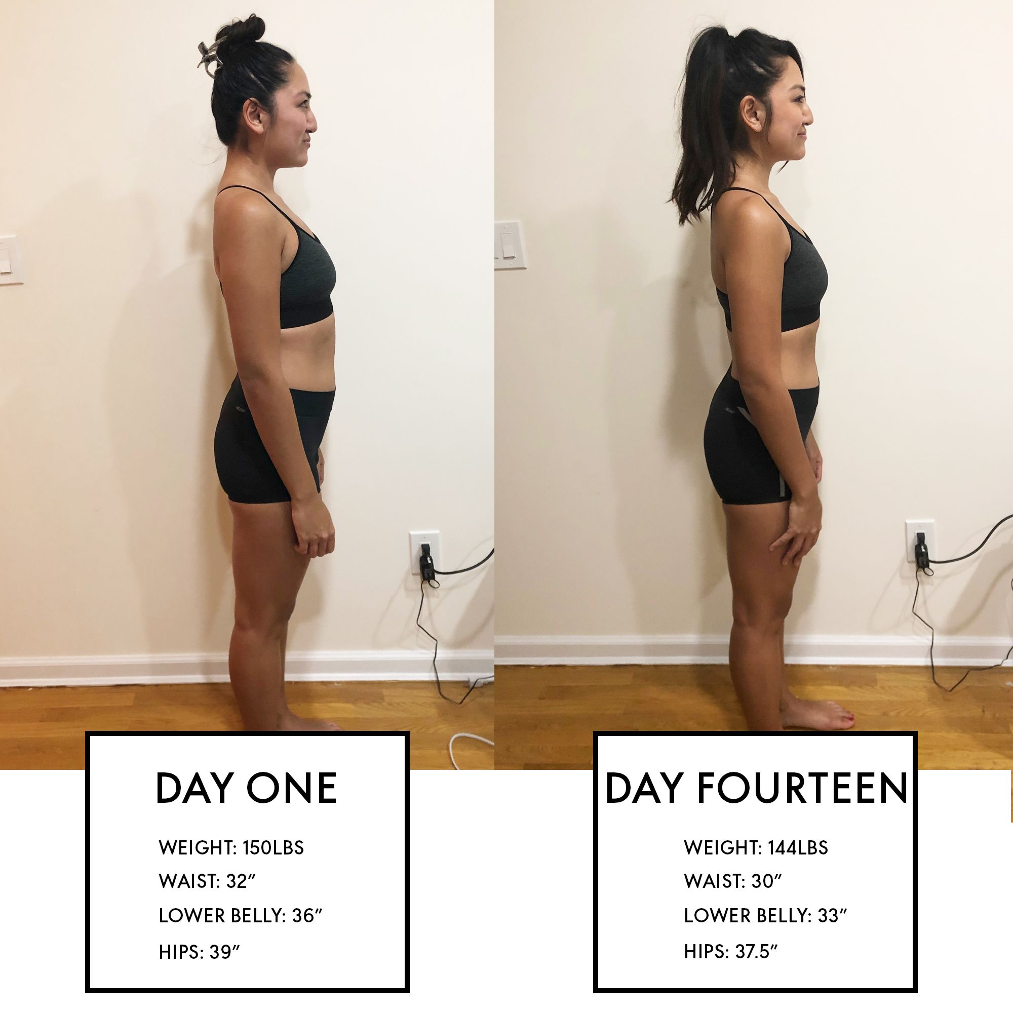 running before and after legs
