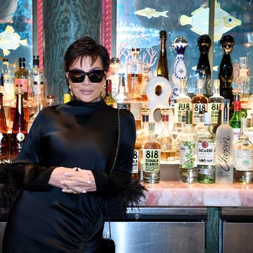 kris jenner stops by to see the 818 tequila display at the mayfair supper club at bellagio resort casino