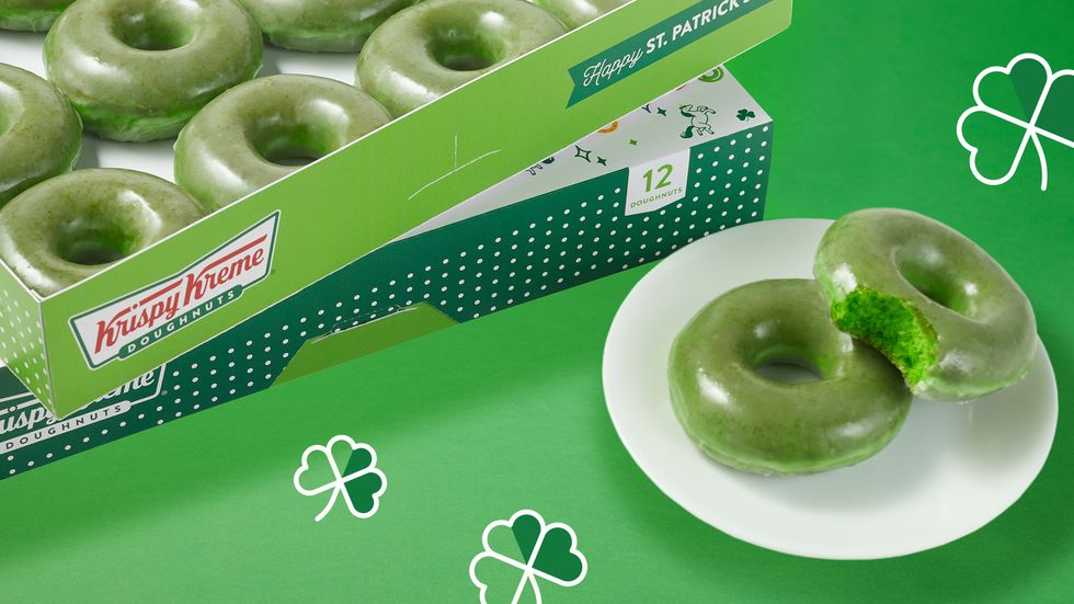 krispy kreme st patrick's day green riginal glazed doughnut