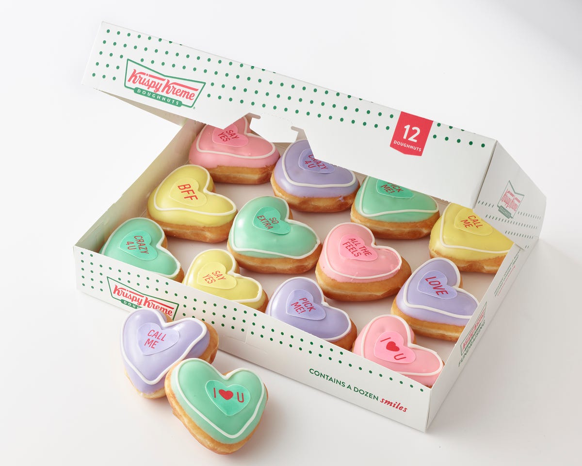 Krispy Kreme Made Conversation Heart Donuts For Valentine's Day