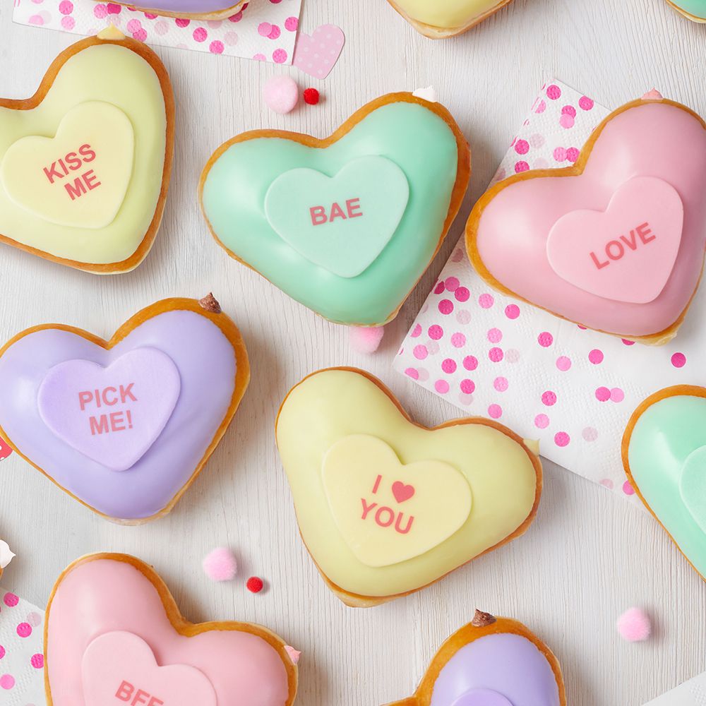 Heart, Pink, Sweethearts, Valentine's day, Sweetness, Icing, Food, Confectionery, Candy, Heart, 