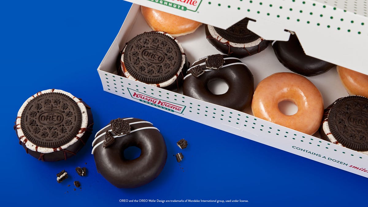 Krispy Kreme Has An All-New Oreo Glaze Made With Cookie Pieces