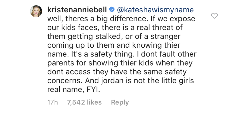 Kristen Bell Response