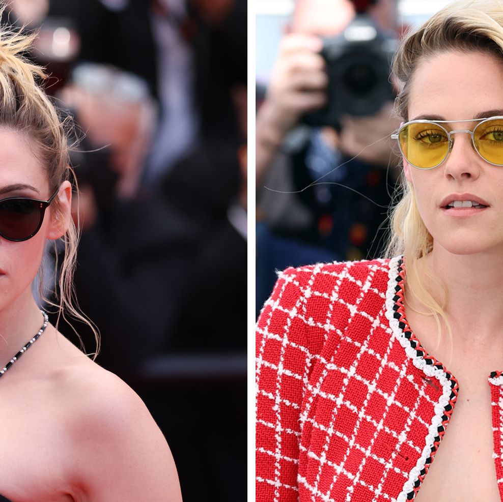 Kristen Stewart Wears Open Crop Top, Pants, and Shades at Cannes