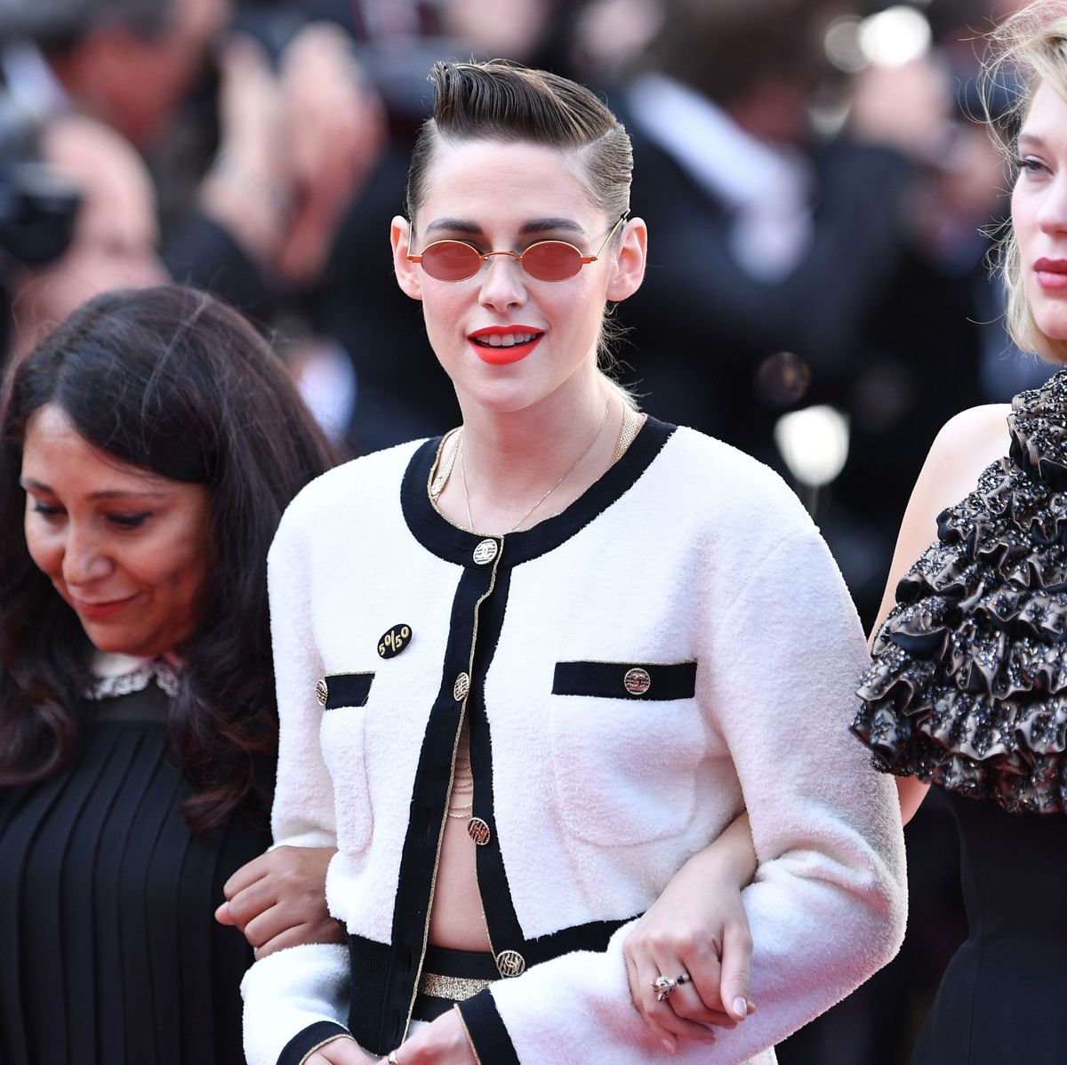 Here's how to look like Kristen Stewart, 28, who dazzled in a classic blue  tweed blazer in Cannes