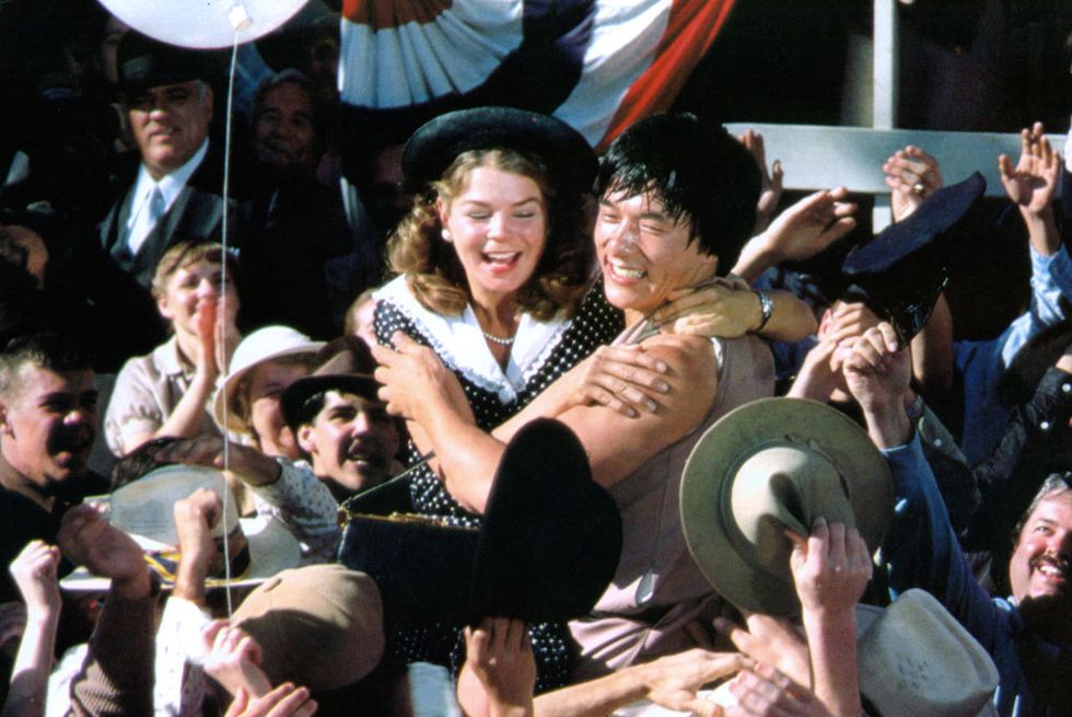 kristine debell and jackie chan in 'the big brawl'