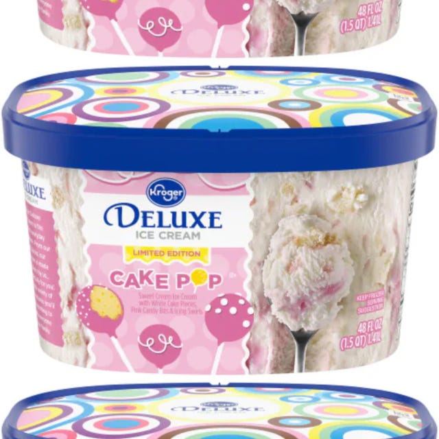 This New Kroger Sweet Cream Ice Cream Is Mixed With Cake Pop Pieces