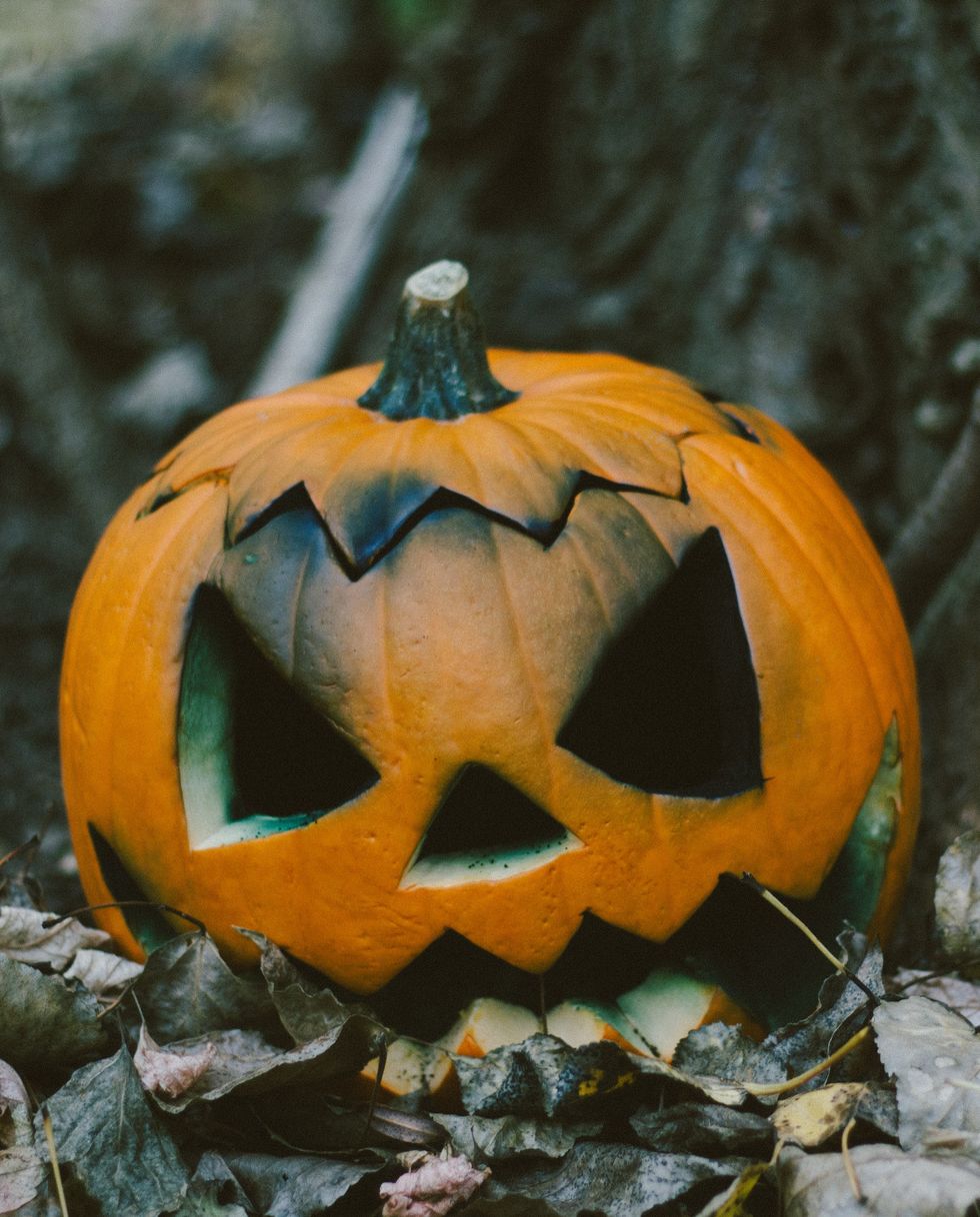 pumpkin with black spray paint