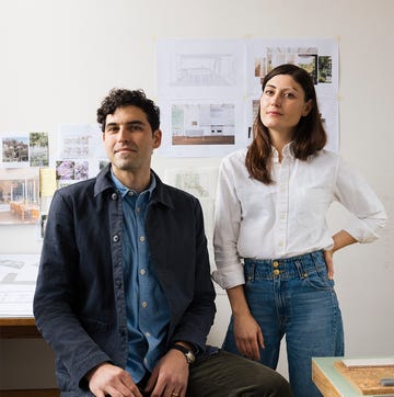 portrait of kitsma studio designers, alexandria donati and jonathan chesley for house beautiful spring 2023 issue shot on location at their studio in brooklyn, ny portrait of kitsma studio designers, alexandria donati and jonathan chesley for house beautiful spring 2023 issue shot on location at their studio in brooklyn, ny