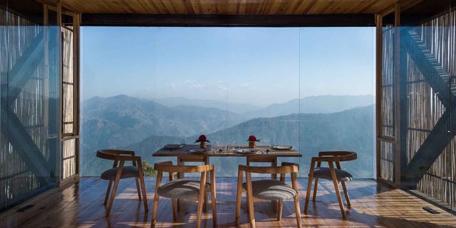 Hotel The Kumaon in de Himalaya is de beste plek om de zonsondergang te zien
