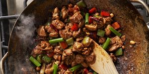 kung pao chicken with peanuts and dried chiles