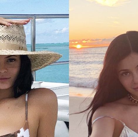 Kylie Jenner in Vintage Dior Swimwear in Turks and Caicos