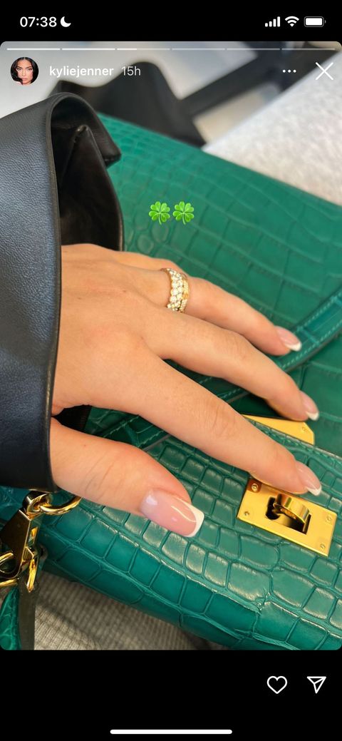 kylie jenner showing off her rings