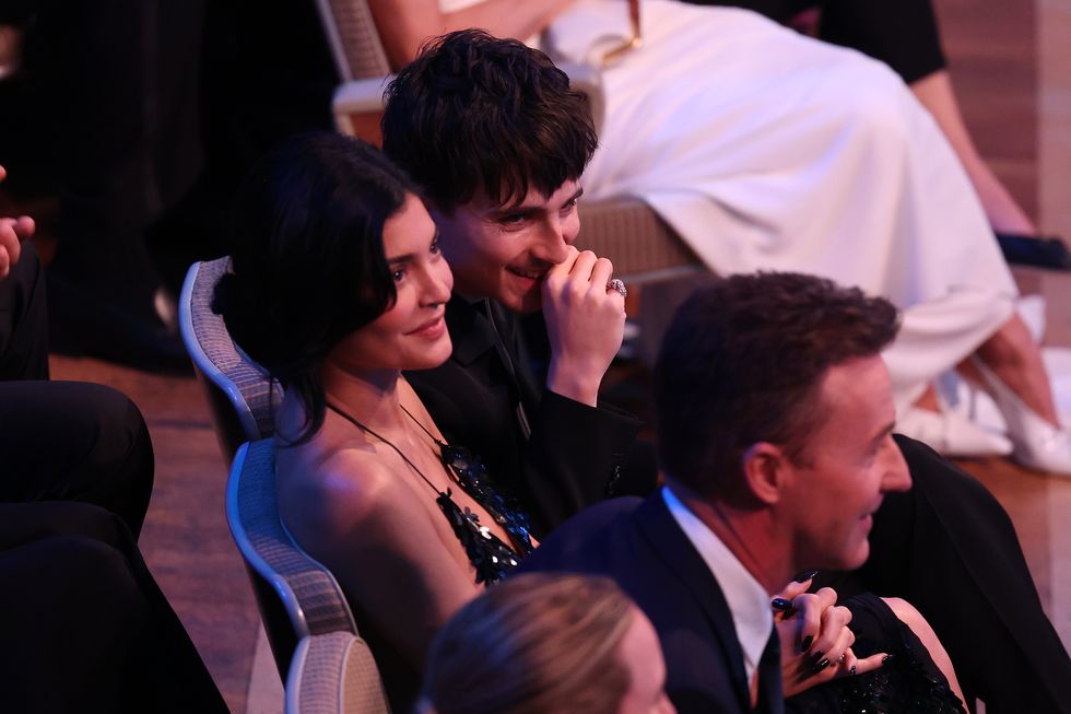 kylie jenner and timothee chalamet at the baftas