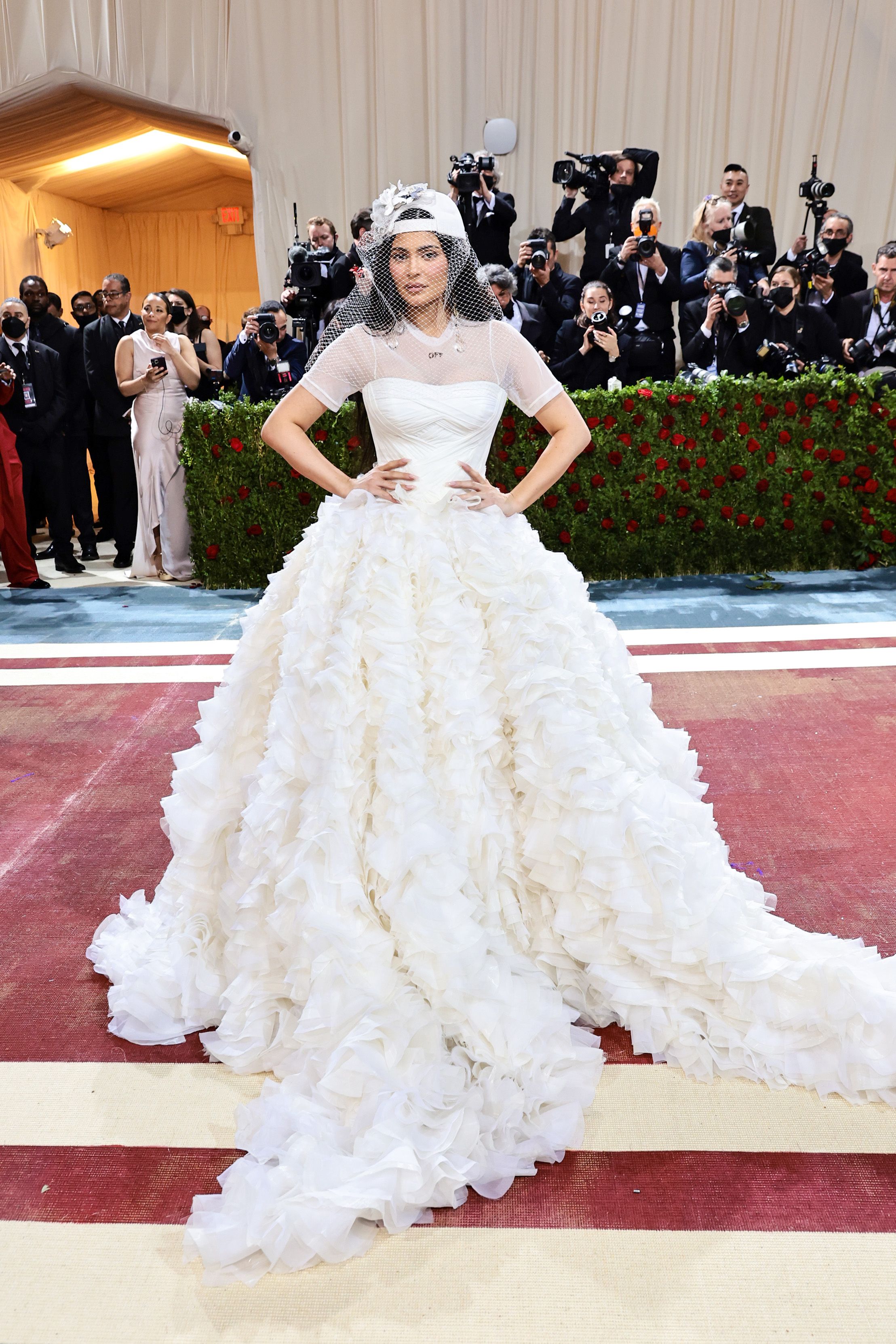 Kylie Jenner Wears Bridal Off-White Dress at Met Gala 2022