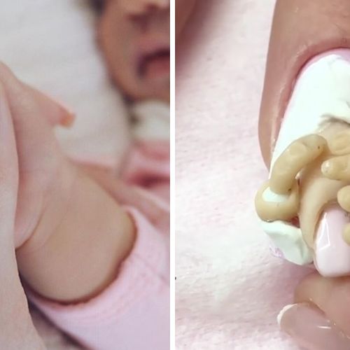 kylie jenner baby hand manicure