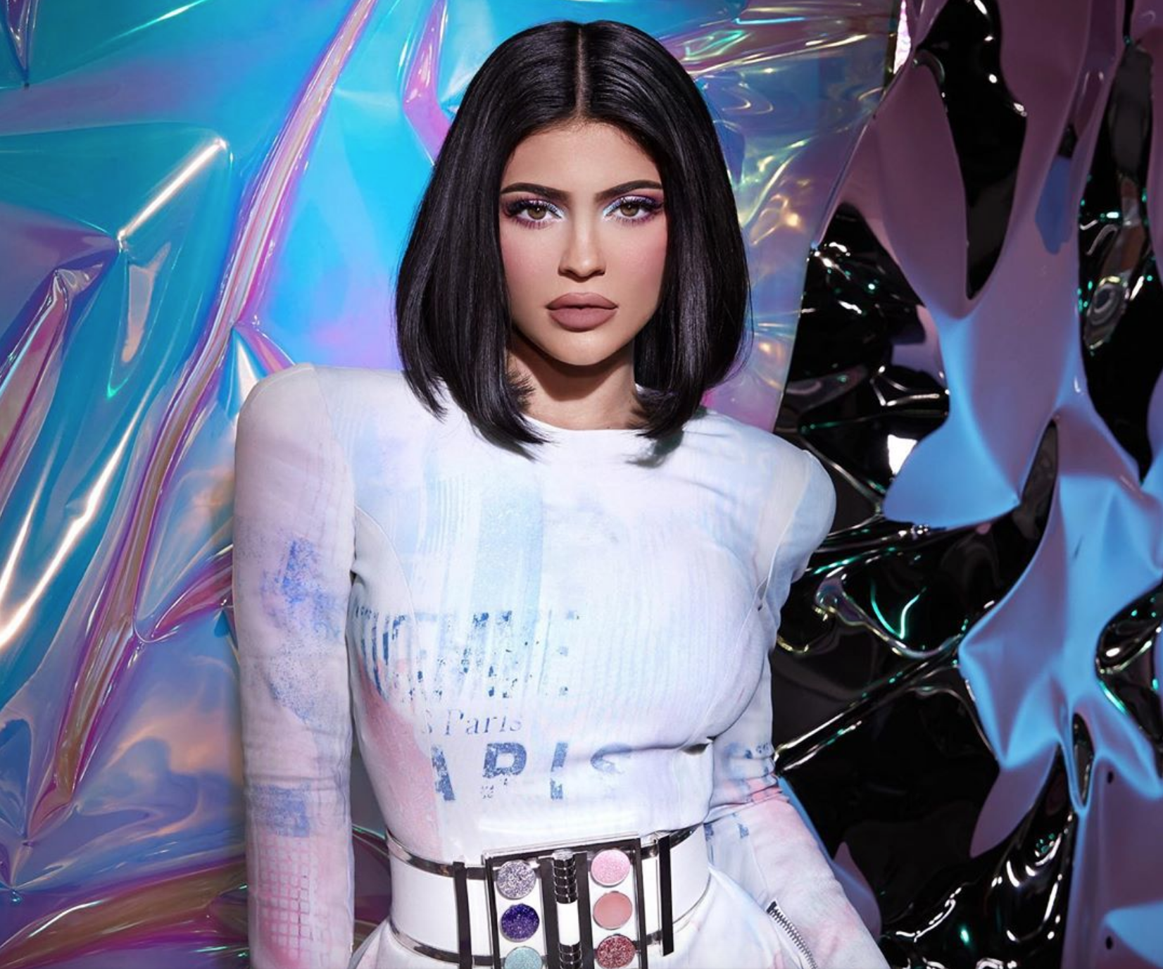Kylie Jenner Wears Balmain Palette Belt for Kylie Cosmetics Launch
