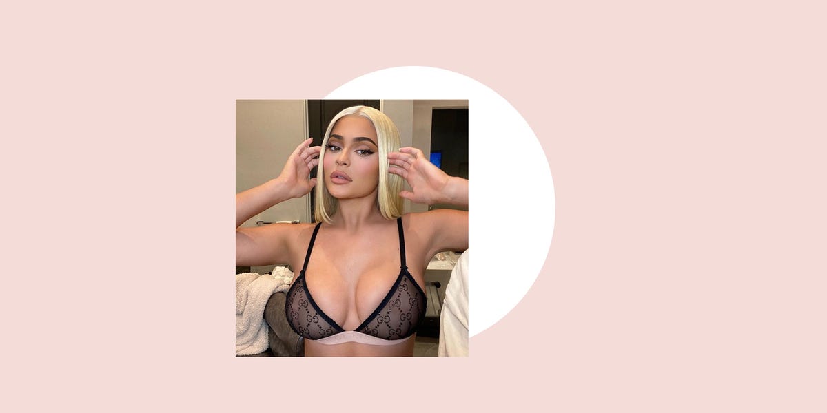 Kylie Jenner Showed Off Her Platinum Blonde Hair in a See-Through Gucci Bra