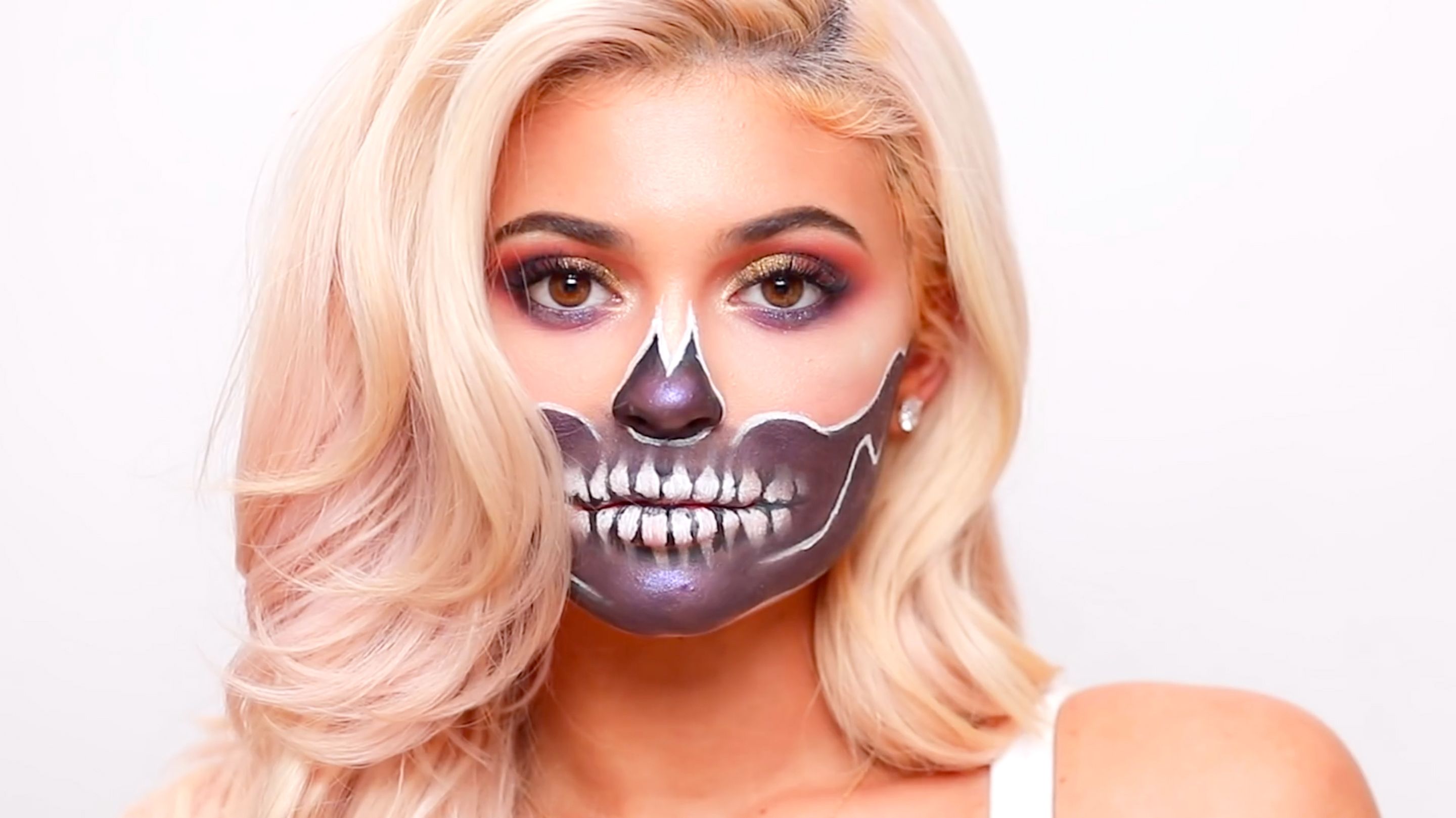diy halloween skeleton makeup